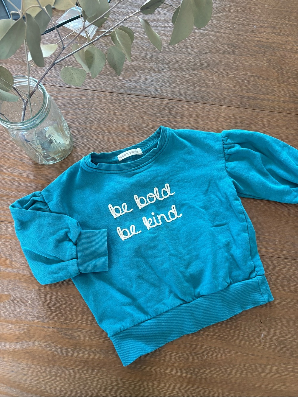 Girls Teal "Be Bold Be Kind" Sweatshirt - mothers promise
